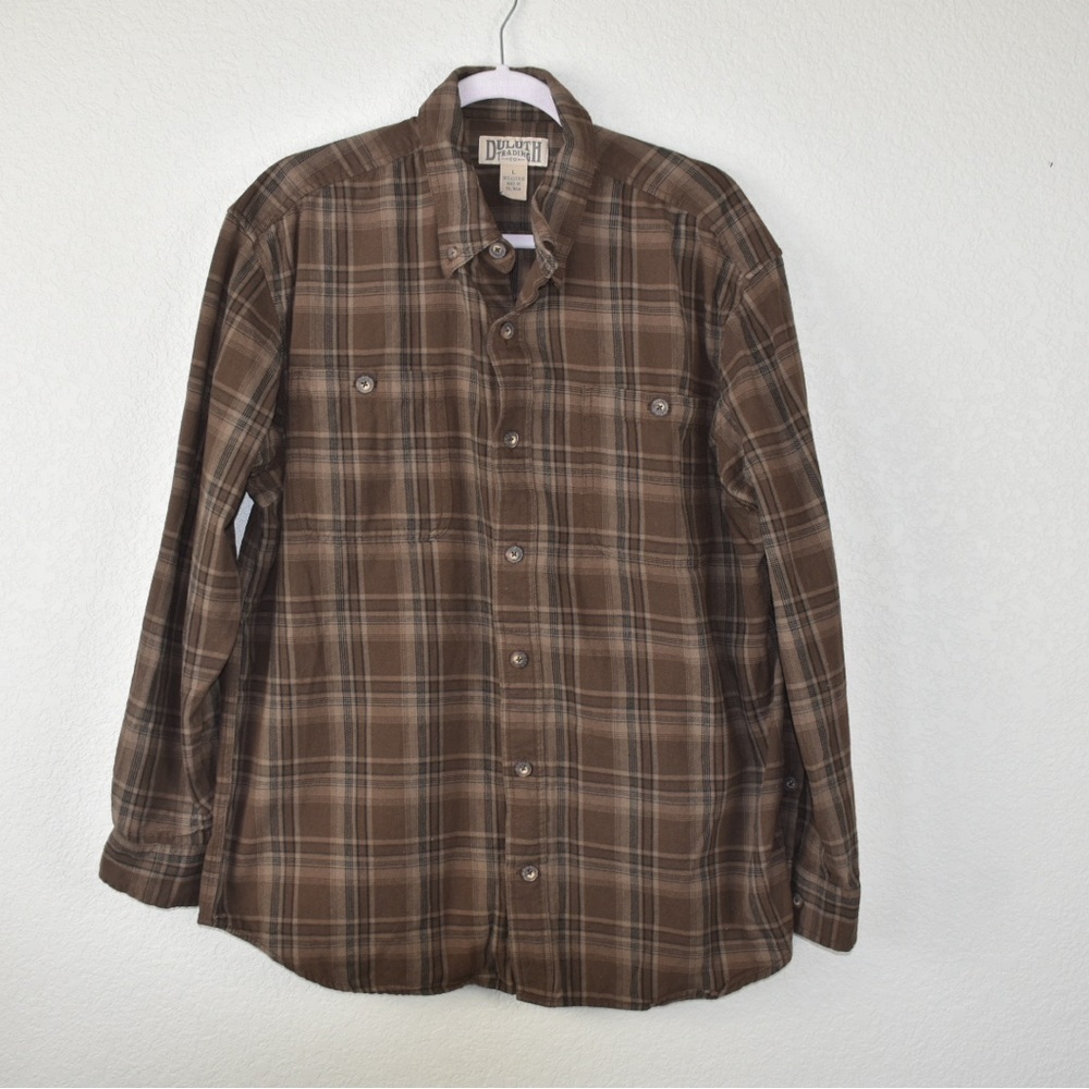 Duluth Trading Flannel Long Sleeve Button Front size L